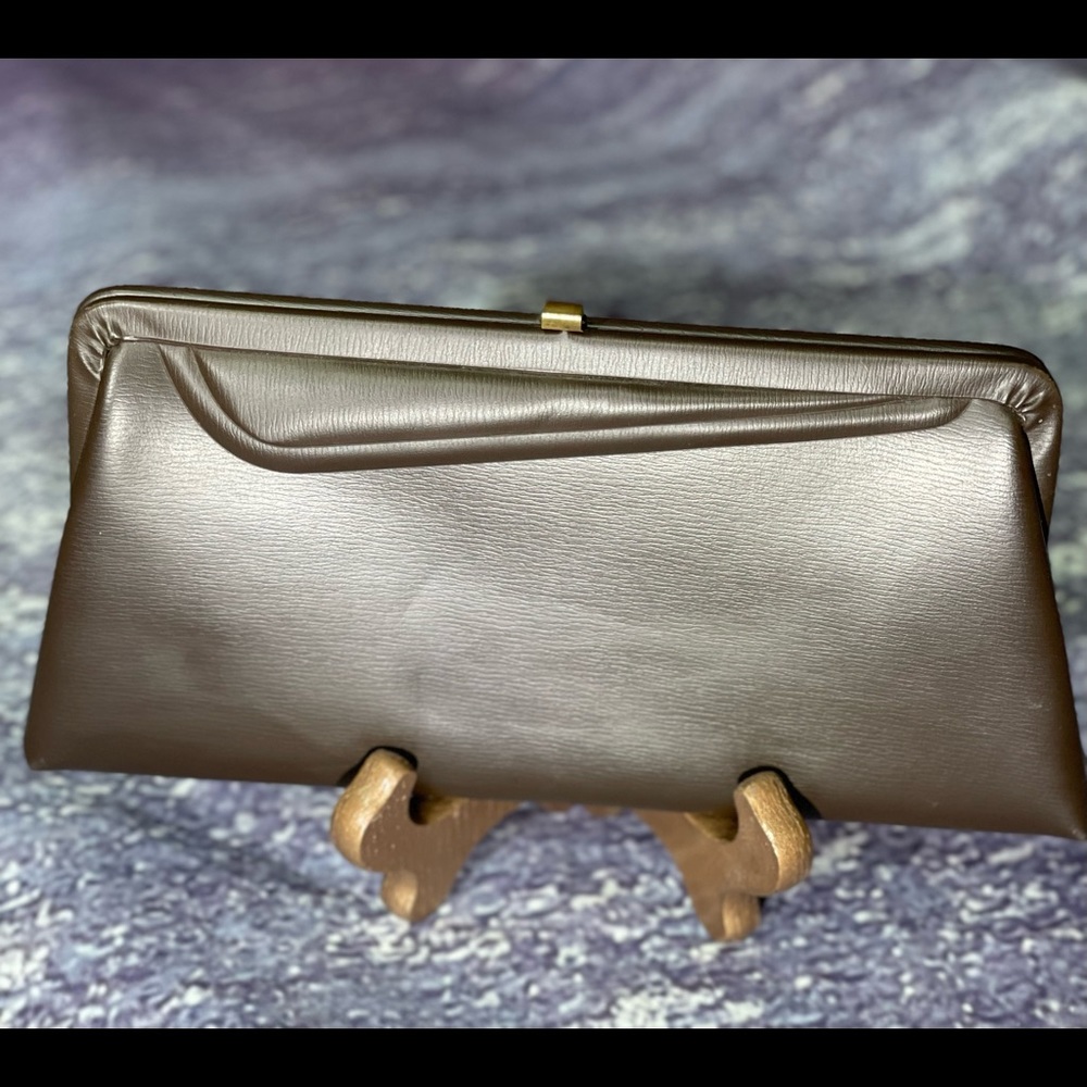 NWOT Chocolate Brown Leather Clutch